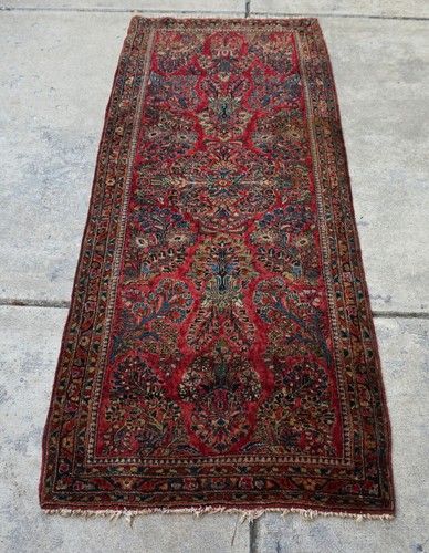 Antique sarouk rug runner - ,