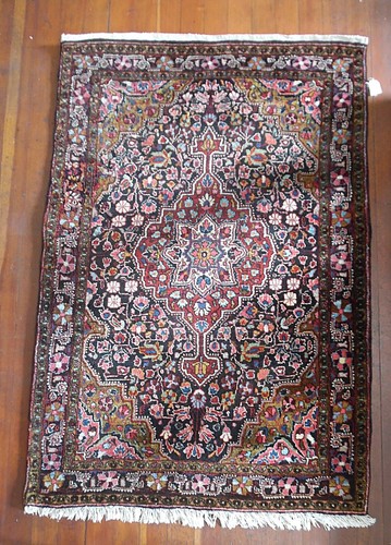 Antique sarouk rug x5 - sarouk, 3'6"x5"