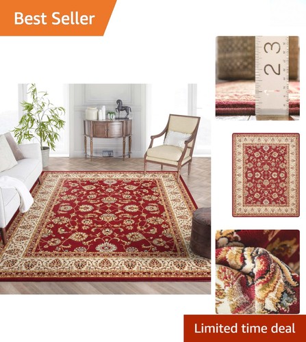 Elegant sarouk red floral - sarouk,
